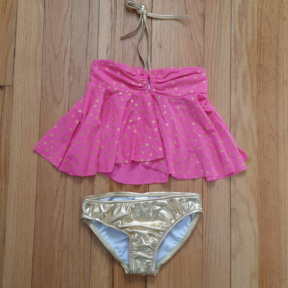 Love U Lots NWT Pink & Gold 2 PC Swimsuit